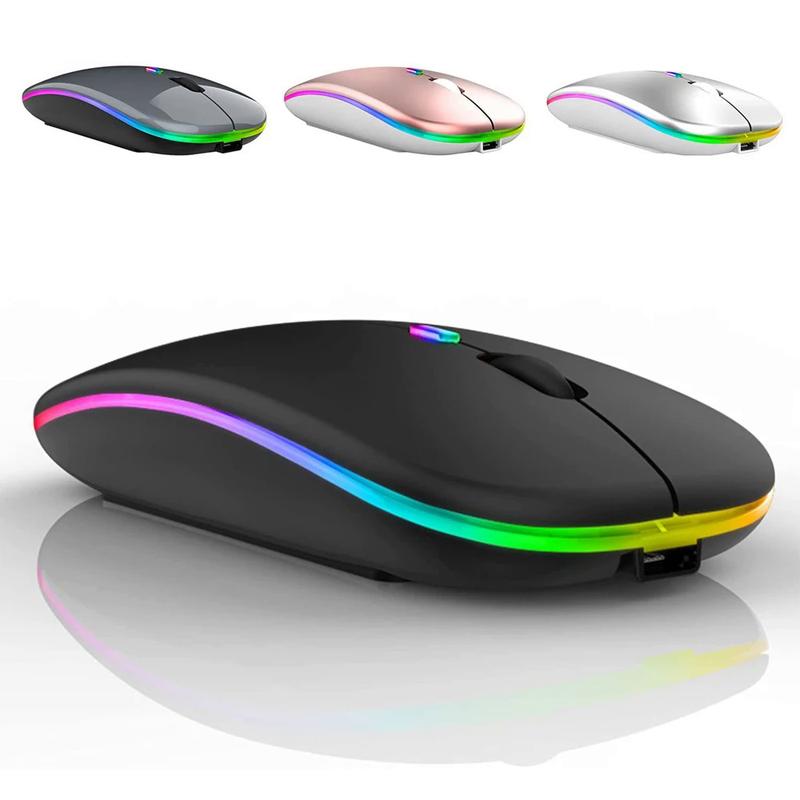 Tetikus Tanpa Wayar, LED, USB Boleh Dicas Semula, Serasi Bluetooth ...