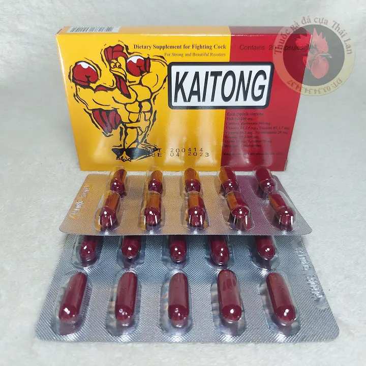 HCM - Kaitong Sâm Thái - sản phẩm dành cho gà mau sung , hừng (1 hộp / 20 viên)