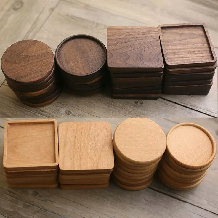 Coasters, Wood / Tatakan Gelas Kayu Estetik Buah