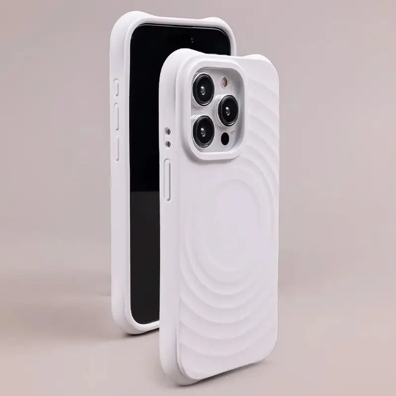 Casing Ponsel Sudut Tebal Ripple untuk iPhone 13 11 15 14 12 Pro Max 14 15 Plus Silikon Lembut Tahan Benturan 6