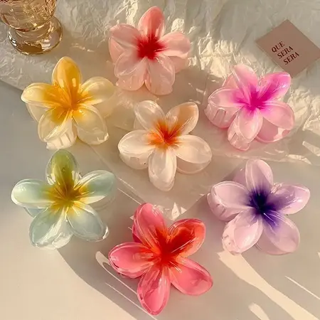 Jepit Rambut Korea Jedai Bunga Kamboja Wanita Elegan High Quality Motif Baru Clips 8CM 5