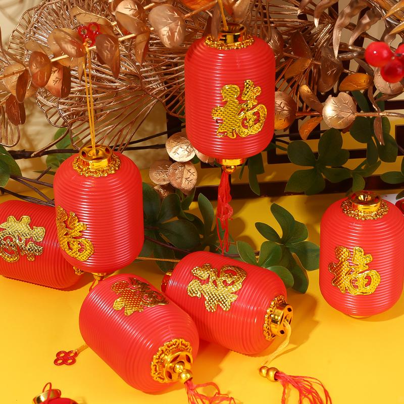 Product Introduction of 8 PCS Chinese Style Lantern Pendant Portable Traditional Spring Festival PVC Lanterns Hanging New Year Decor Supplies 21