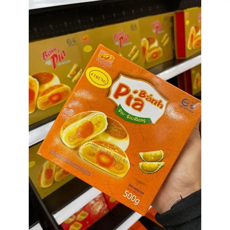 Bánh pía cái lớn 500gam 4 trứng Tân Huê Viên (hộp)