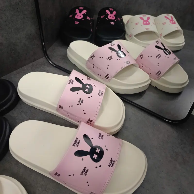 Dép thời trang Nữ,Dép Rabbit Town in thỏ, xinh xắn dễ thương, đế cao 4cm Slipper Jean DéP Có Quai 5