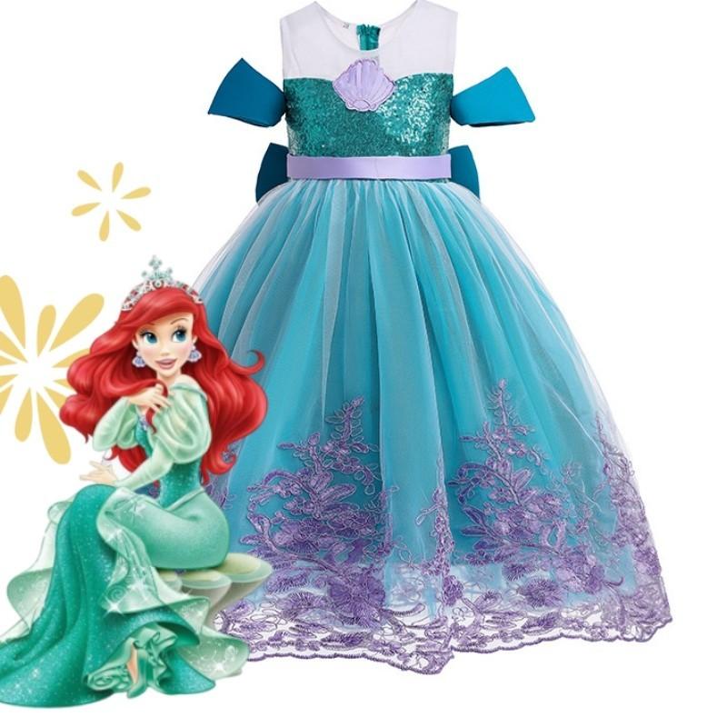Váy Công Chúa Dài, Cho Bé Gái, Chủ Đề Công Chúa Mùa Hè, Nàng Tiên Cá Nhỏ, Cô Dâu Công Chúa Cinderella, Váy Nhập Vai Halloween, Thích Hợp Cho Tiệc Sinh Nhật Bé Gái, Váy Công Chúa 1