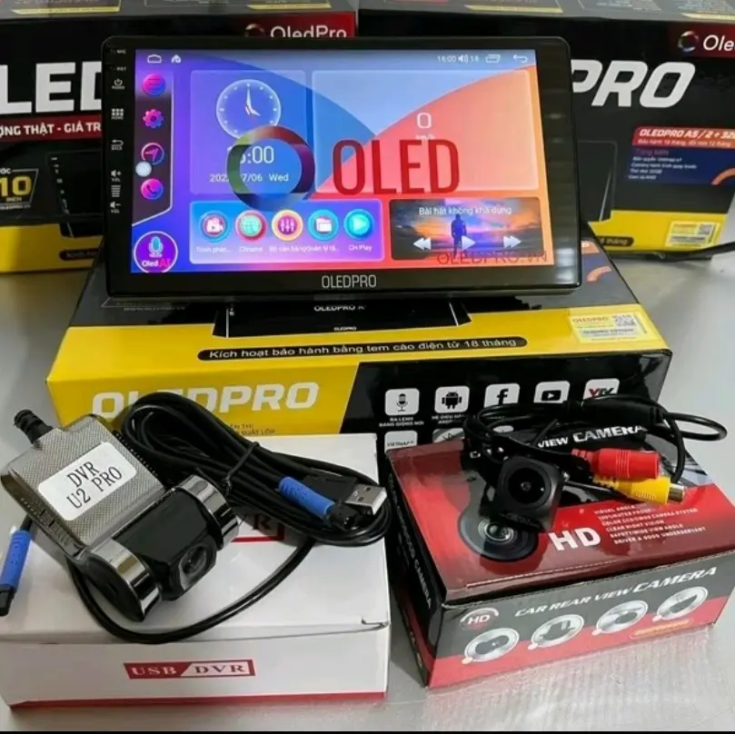 Màn hình Android ô tô OLEDPRO A5 new 2024 cao cấp Ram 2/32 Chip 9863 8 nhân [Tặng Mã Vietmap s2]
