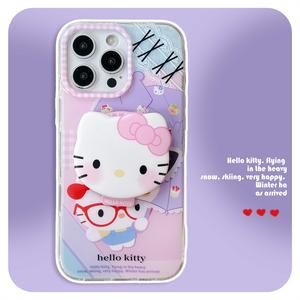 เคสโทรศัพท์ iPhone 15 Pro Max, เคสกันกระแทกแบบเรียบง่าย, ฝาครอบป้องกัน, เคสกันกระแทกแบบใหม่, เคสกันกระแทกแบบใหม่, การออกแบบ KT ร่มสีม่วง, ความรู้สึกระดับไฮเอนด์ที่สร้างสรรค์, เข้ากันได้กับ 16 Pro Max และ 14 Pro Max