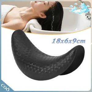 Bantalan Leher Keramas U-Shape Karet Hitam 18cm Anti Slip Untuk Kursi Salon Dan Alat Kecantikan