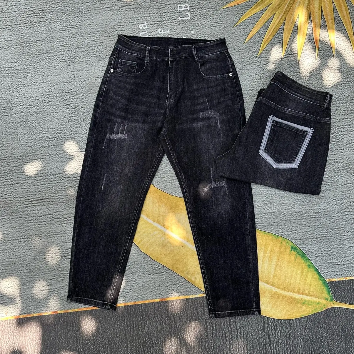 [MS 890 CAO CẤP] Bigsize 55-95kg Quần Jean Baggy 9 Tấc Màu Xám Che Khuyết Điểm Đùi To