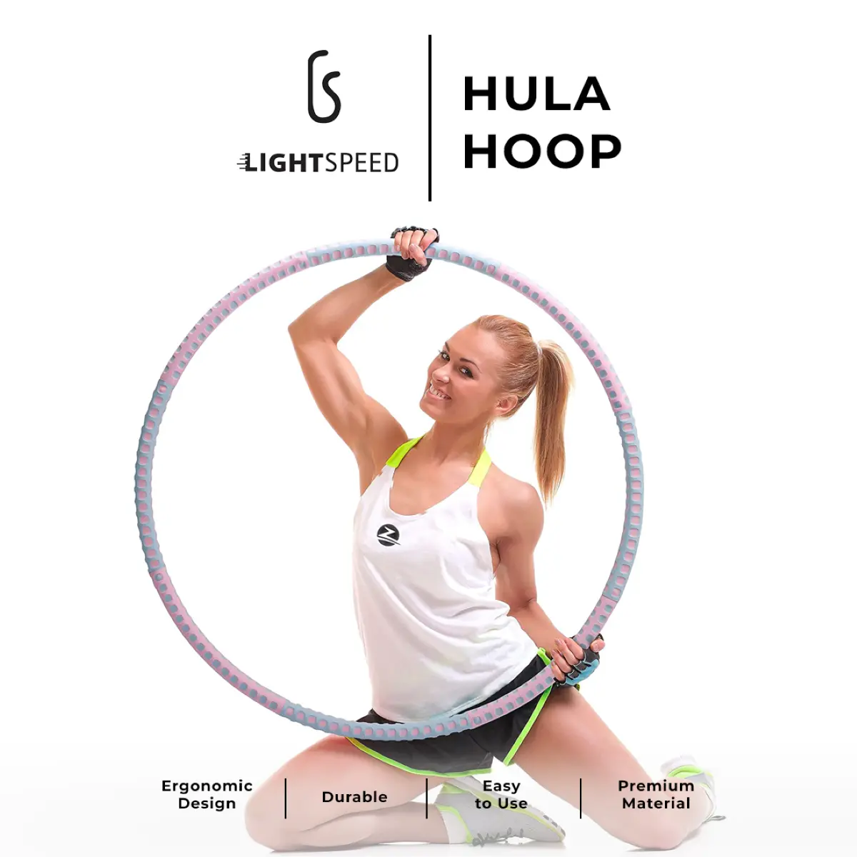 LIGHTSPEED Hula Hoop / Olahraga Pengecil Perut / Hula Hoop Bongkar Pasang / Fitness Portabel Bongkar Pasang / Foam Massage Hoola Hoop Outdoor Portable