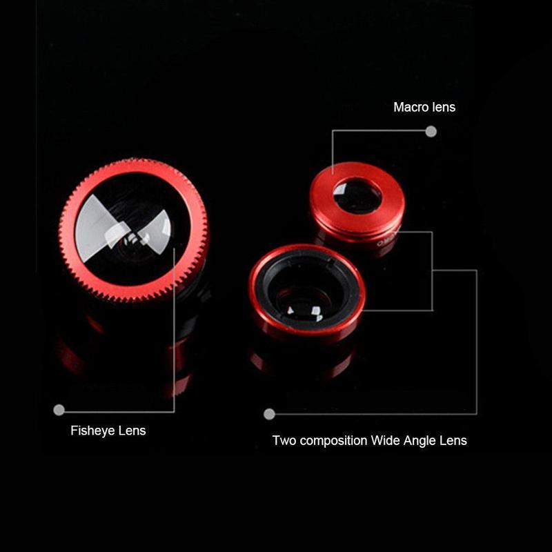 Phone Lens Clip On Wide Angle Macro Camera Lens Kit Fish Eye For Smart Phone 3
