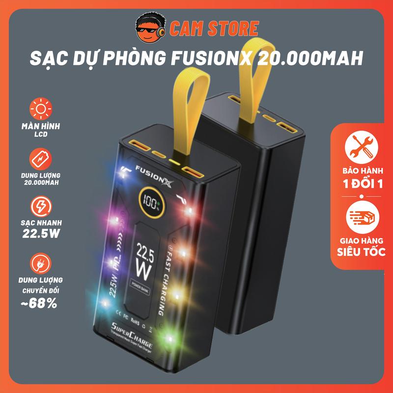 Sạc Dự Phòng FUSIONX FX206 20.000mAh - Sạc Nhanh PD PPS 22.5W Sạc Đa Thiết Bị | FX206
