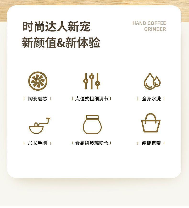 Product Introduction of Coffee Grinder Hand Grinder Coffee Bean Grinder Household Washing Thickness Adjustable Hand Grinder Coffee Machine Canned 0