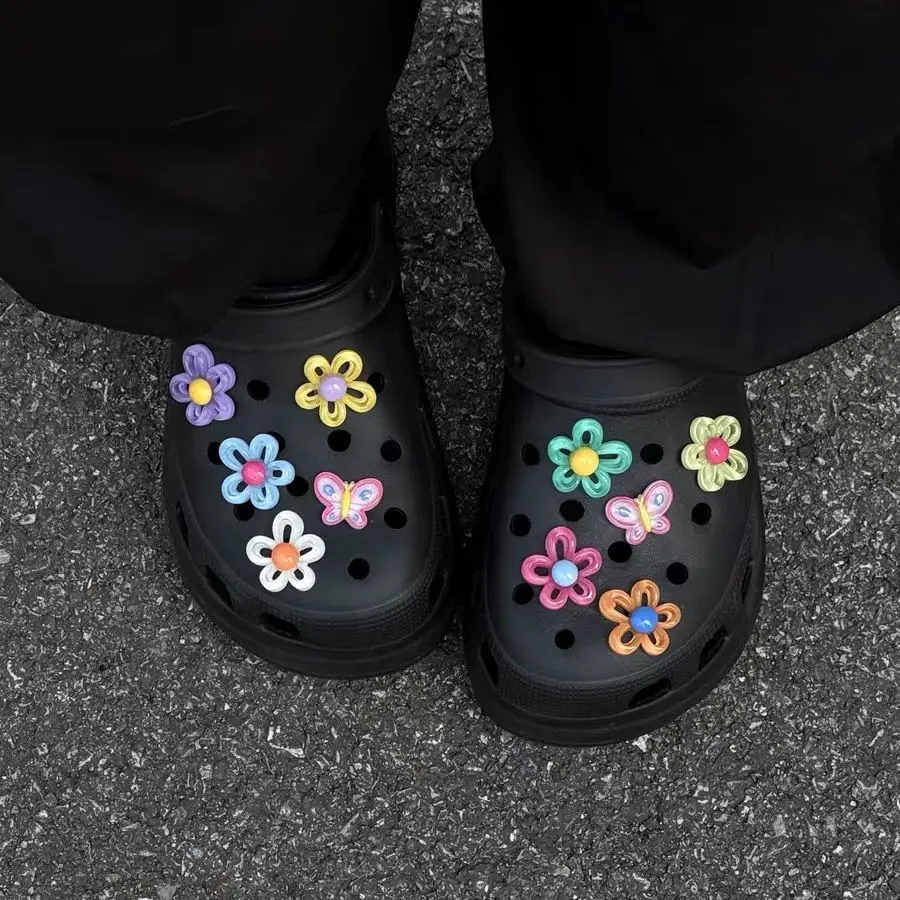 [2791 Positive Reviews] Hole Shoe Charms Butterfly Jelly Flower Shoe Flowers Xiaohongshu Same Style Detachable Shoe Charms DIY Shoe Surface Decoration Accessories speed  cat  ballet  shoes