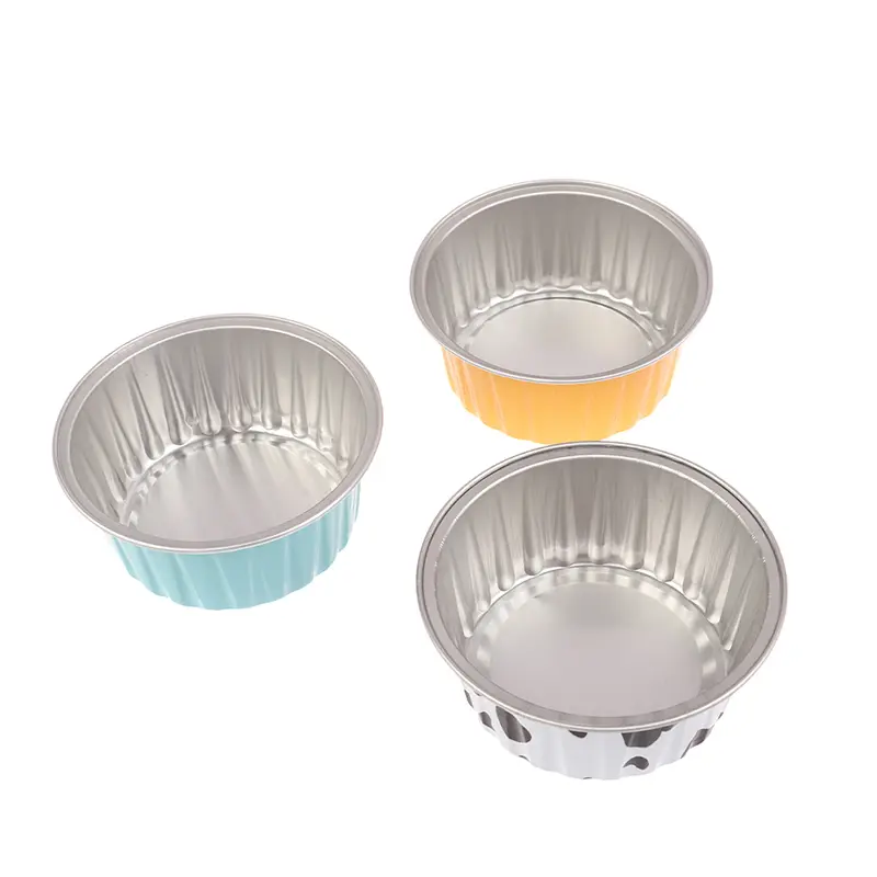 Khuôn Cốc Thiếc Lá Nhôm Tròn, Có Thể Tái Sử Dụng, 10 Cái, Thích Hợp Làm Pudding Và Bánh Ngọt, Hộp Giấy Thiếc Nồi Chiên Không Dầu, Khay Nướng Nhỏ Dụng Cụ Làm Bánh Và Làm Bánh 0