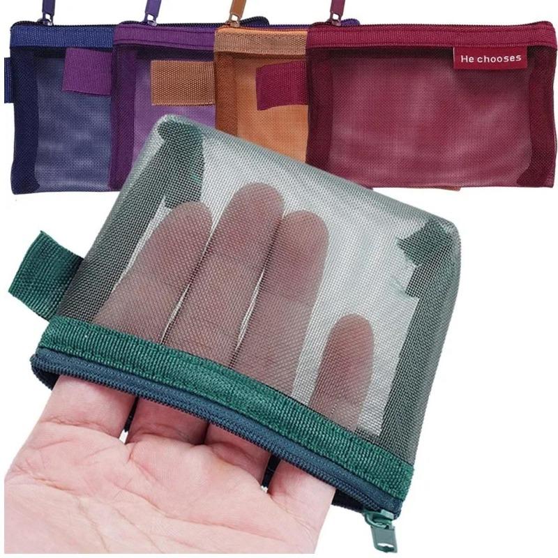 Túi Lưới Nylon Đa Năng Có Khóa Kéo - Túi Sắp Xếp Ví Túi Đựng Đồ Trang Điểm Mỹ…