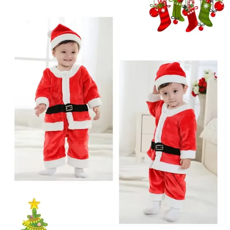 Trang Phục Hóa Trang Giáng Sinh, Cho Trẻ Em Và Trẻ Em, Ông Già Noel, Bộ Trang Phục Giáng Sinh Cho Bé, Váy, Quần, Áo, Mũ, Áo Choàng, Thắt Lưng, Thích Hợp Cho Bé Trai Và Bé Gái 1