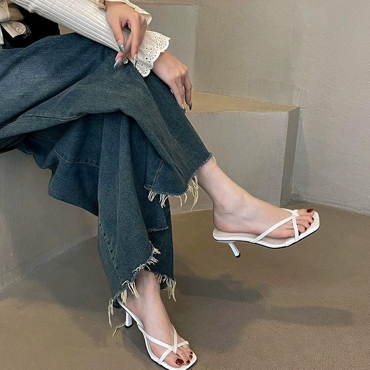 Dép cao gót nữ quai KẸP cao 7 phân