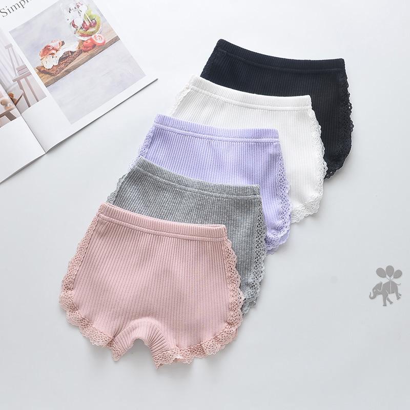 Quần chip đùi cho bé gái mặc trong váy chất cotton phối ren quần lót trẻ em siêu xinh từ 8 đến 40kg