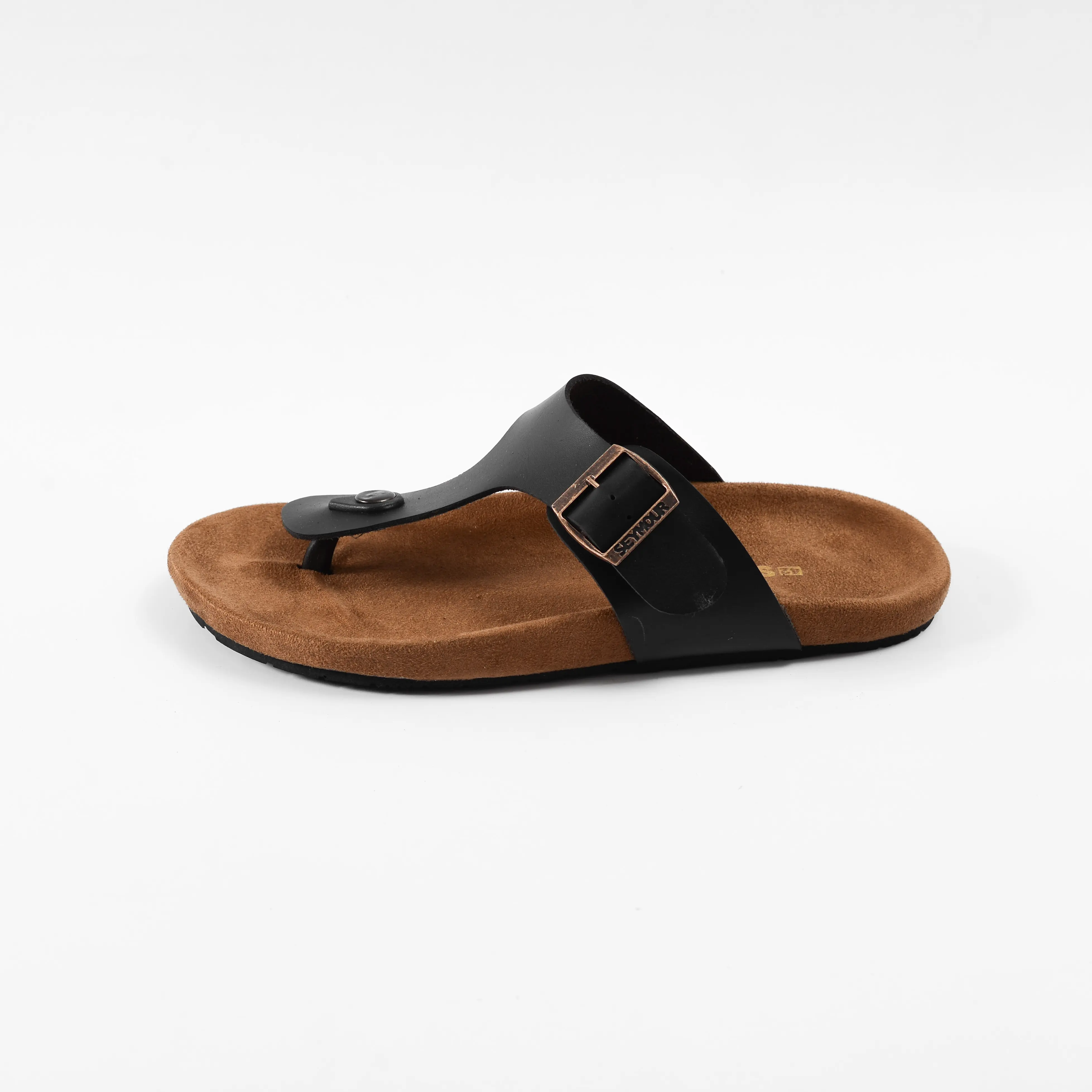 SEYMOUR Sandals - Easton Black Tan Hitam Karet