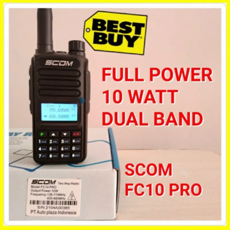 HT SCOM FC10 PRO HT FULL POWER 10 watt dual band uhf dan vhf 0