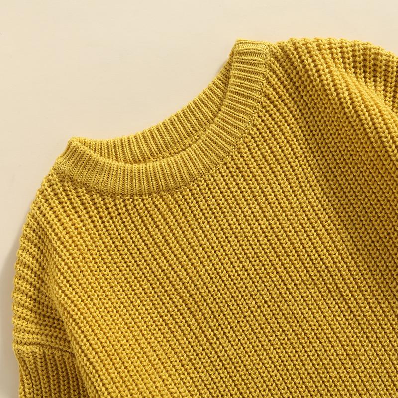 Toddler Baby Round Neck  Warm Long Sleeve Candy Color Knit Pullovers 3