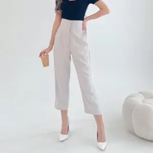 Celana Baggy Pants Wanita Panjang Highwaist  / Celana Panjang Bahan Katun Premium Wanita Baby Pinggang Belakang Karet Kantor