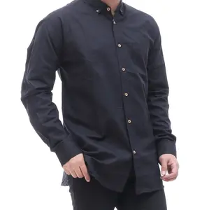 KEMEJA POLOS LENGAN PANJANG PRIA casual slim fit hitam Formal Kantor
