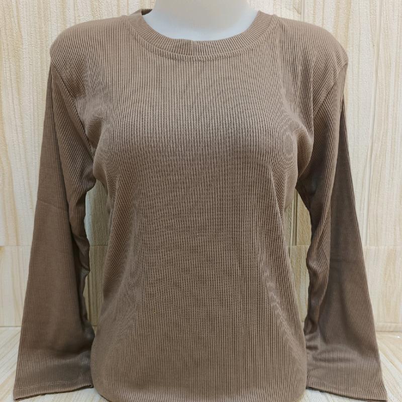 KAOS WANITA PREMIUM RIB OBLONG PANJANG Dewasa Polos 3