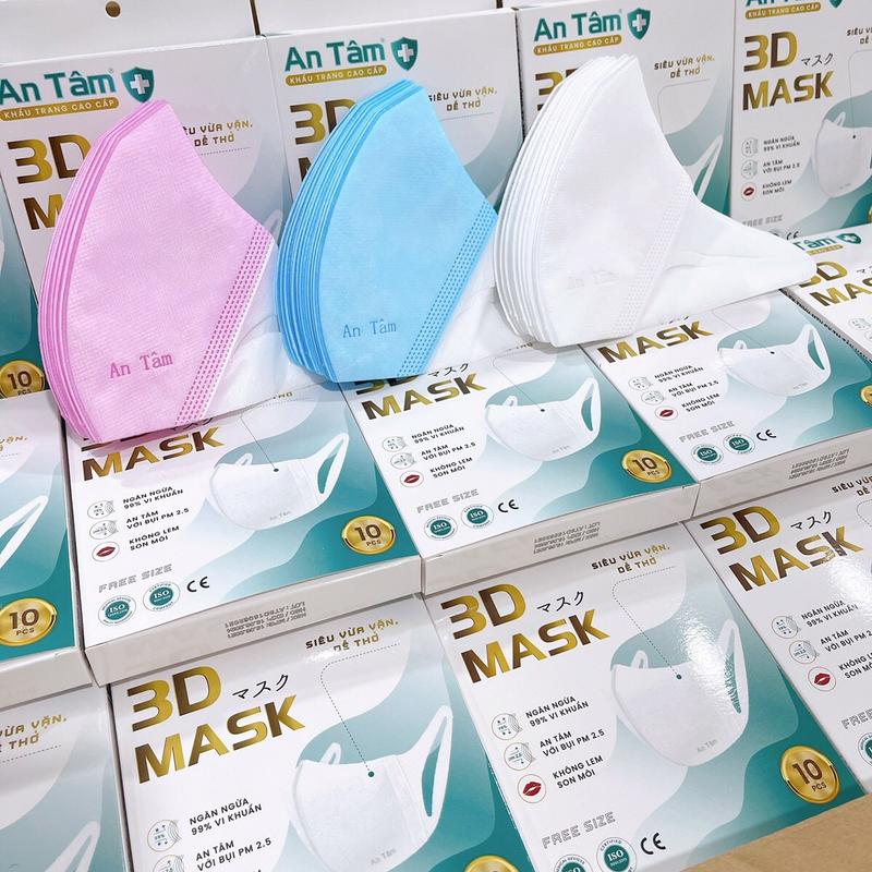 100 Chiếc Khẩu Trang 3D Cao Cấp An Tâm 1