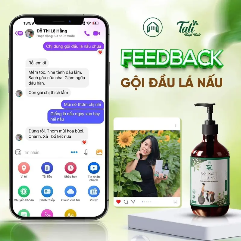 Dầu gội Lá Nấu TALI Hapi hair 5 IN 1 loại 300ml-Hỗ Trợ Giúp Kích Thích Mọc Tóc, giảm gãy rụng tóc, giảm gàu, nấm ngứa, tóc suôn mượt, cho cả nam và nữ [KÈM QUÀ] Women Dưỡng Tóc Chăm Sóc Tóc 4