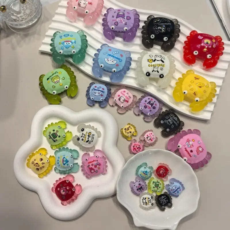 [Khui Live - Tự bóc] Túi mù mô hình cua phát sáng, charm nhỏ xinh Cookie DIY trang trí kẹp tóc, ốp điện thoại xinh xắn 3