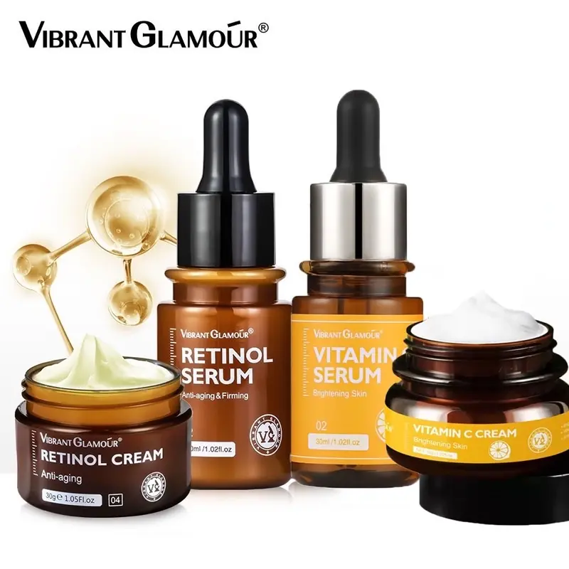 (ISI 4pcs) PAKET Siang dan Malam (Retinol Cream, Retinol Serum, Vitamin C Cream, Vit C Serum) VIBRANT GLAMOUR TERMURAH Memutihkan 2