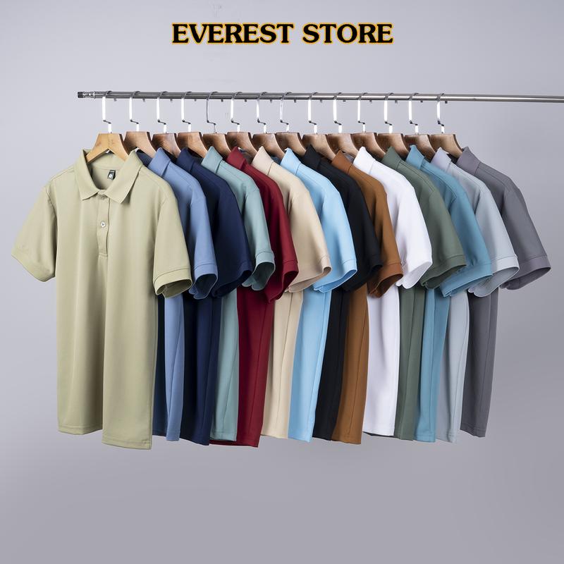 Áo thun polo nam vải thun cá sấu có cổ Everest 15 màu Menswear Top Có Cổ Shirt Cộc Tay