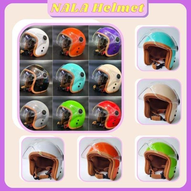 NÓN BẢO HIỂM 3/4 LIỀN KÍNH NỮA MẶT LÓT NÂU HÀNG CÔNG TY FULL 16 MÀU