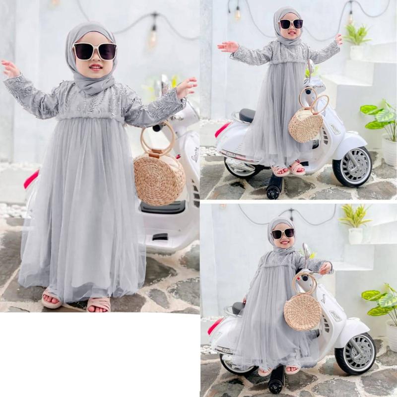 Product Introduction of Tmc Maxi reynata dress / maxi dress tile mutiara ukuran umur anak 2 sampai 9 tahun Muslim Gamis Baju Pesta 32