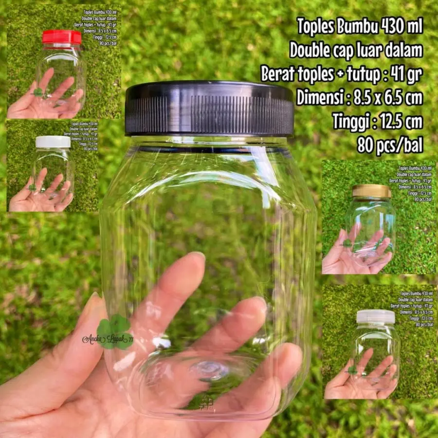 Toples jar bumbu 430 ml toples plastik murah jar bumbu murah laris