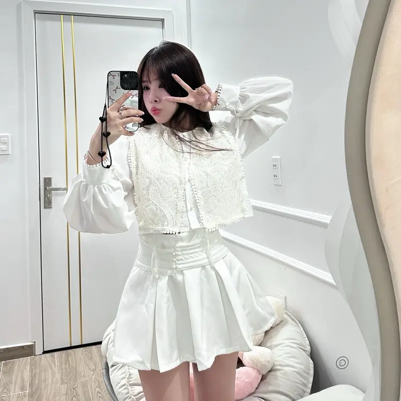 [BONGCHA.STORE] Cara Set ren phối tiểu thư điệu đà sang chảnh 2