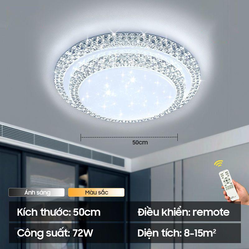 Đèn ốp trần LED/ phòng ngủ, phòng ăn/ 3 màu (trắng, vàng, trung tính)- phối màu vô hạn/kèm điều khiển từ xa (Bảo hành 12 tháng) 2