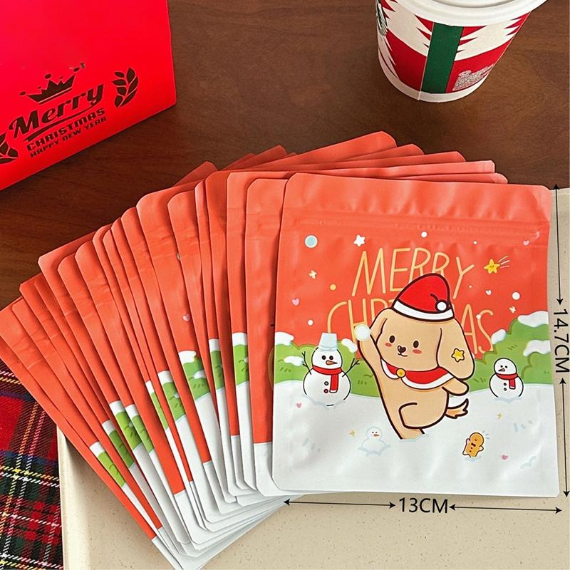 20/50Pcs Christmas Cute Dog Self Sealing Bag Card Out Hand Account Gift Packaging Bag Surprise Gift Bag 6