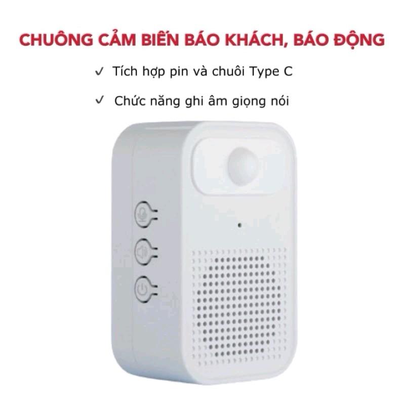Chuông báo động ,báo khách không dây tích hợp ghi âm giọng nói ( có kèm pin )
