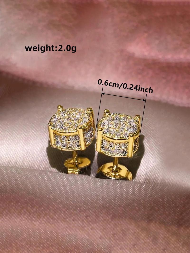 Product Introduction of 925 Sterling Silver Fashion Square Shaped Rhinestone Decorated Earrings, Elegant Jewelry for Party, Daily Clothing Decor for Girl 5
