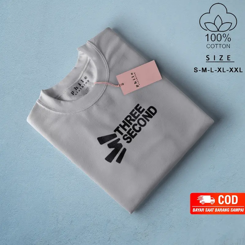 PROMO!!! Kaos Lengan pendek Original 3SECOND HITAM/Kaos lengan pendek katun 100% (bisa cod) 1