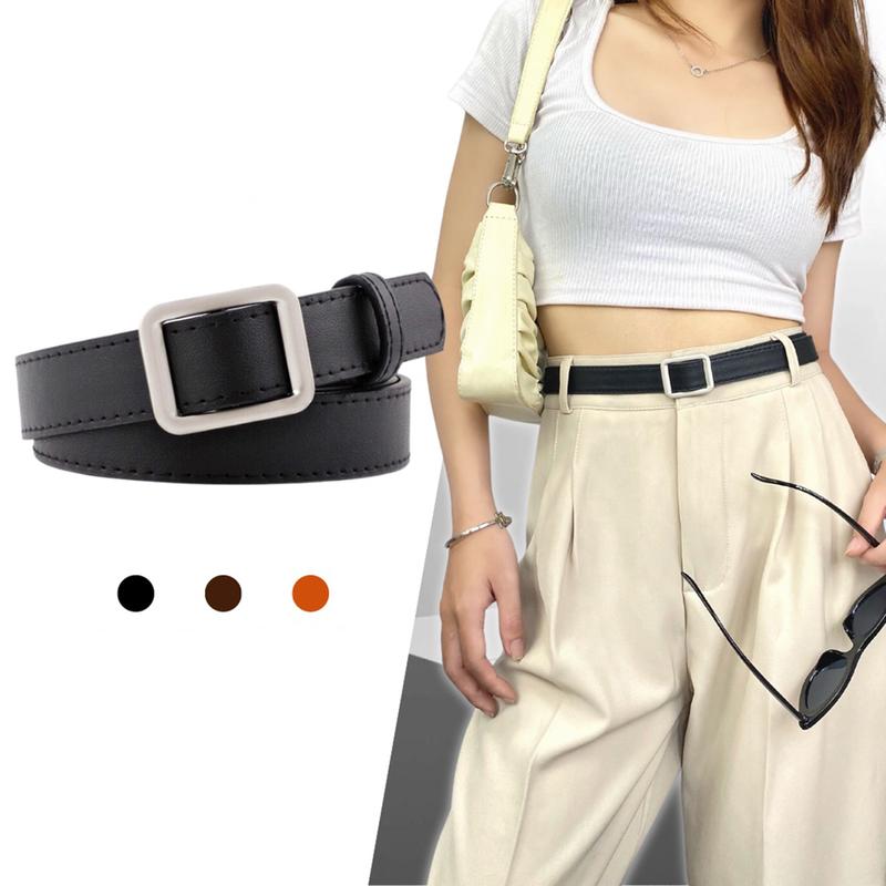 Thắt lưng nữ chữ nhật, tròn không lỗ 2.3cm Dây nịt nữ học sinh đơn giản Thắt Lưng Giá Tốt