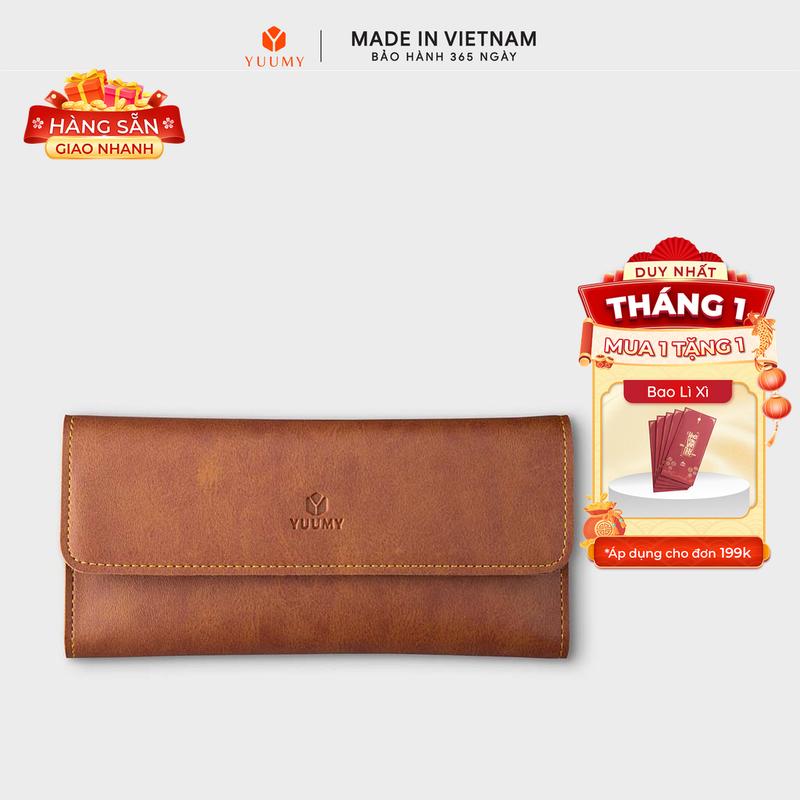 Ví Yuumy  Thời trang nữ kiểu cầm tay dáng dài - Ví da YV28  