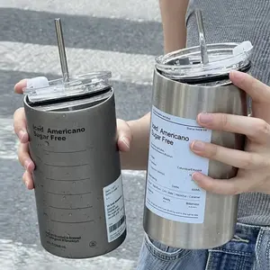 Stainless Steel Cangkir Tumbler Kopi Cup Stainless Steel Portabel Botol Minum Aesthetic Termos Portable Tumbler Minum Baja Vacuum