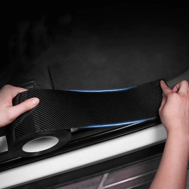 Carbon Fiber Pattern Car Sticker, Waterproof Car Door Sill Protector, Car Side Mirror Protector, Universal Car Exterior Accessories 3