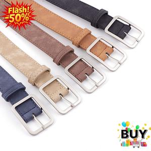 เข็มขัดหนัง หัวเข็มขัดสี่เหลี่ยม สำหรับผู้ชายและผู้หญิง เข็มขัดหนัง PU สุดหรู เข็มขัดคาดเอว หัวเข็มขัดพิน กว้าง 2.8 ลายเสือดาวและวัว สีกรมท่า สีดำ สีกาแฟ สีน้ำตาล และสีอูฐ มีให้เลือก