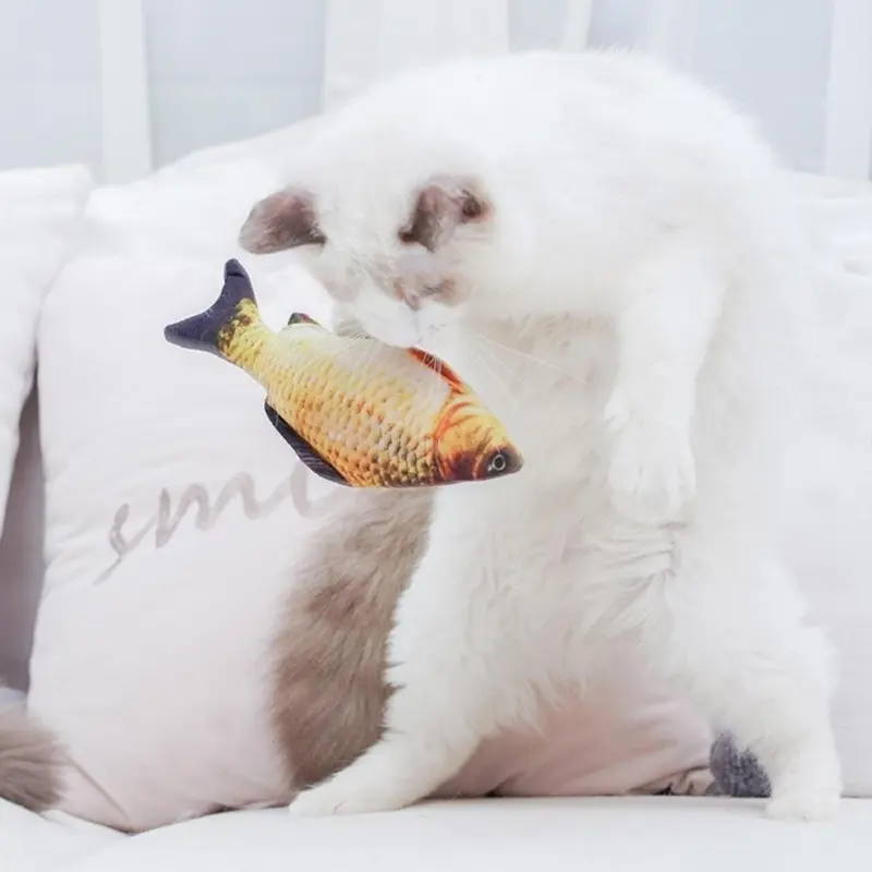 Mainan Kucing/Ikan Mewah/Boneka Ikan Catnip Bergerak Simulasi/Mainan Kucing USB Elektrik 4
