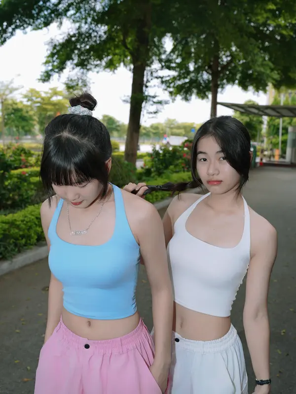 Áo Tank Top Nam & Nữ cổ vuông form Slimfit. 1